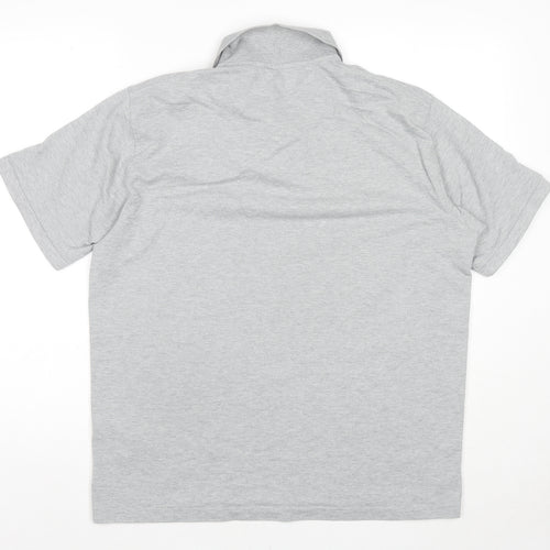 Uniqlo Mens Grey Cotton Polo Size L Collared Pullover
