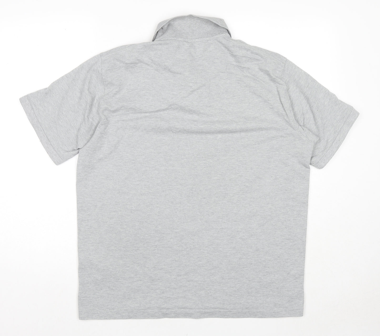 Uniqlo Mens Grey Cotton Polo Size L Collared Pullover