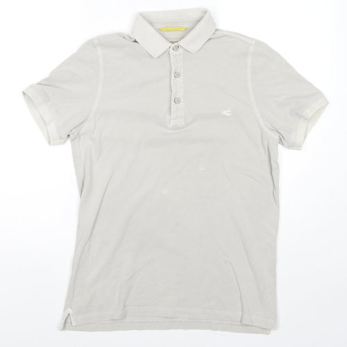 Camel Mens Grey Cotton Polo Size S Collared Pullover