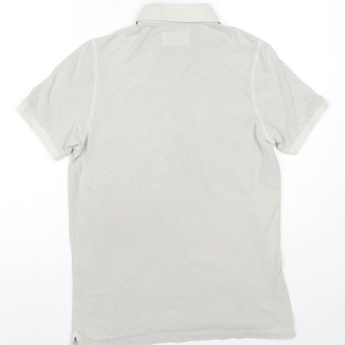 Camel Mens Grey Cotton Polo Size S Collared Pullover