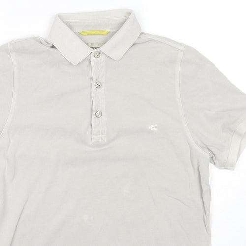 Camel Mens Grey Cotton Polo Size S Collared Pullover