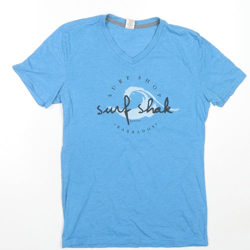 Foxin Womens Blue Cotton Basic T-Shirt Size S V-Neck - Surf Shak