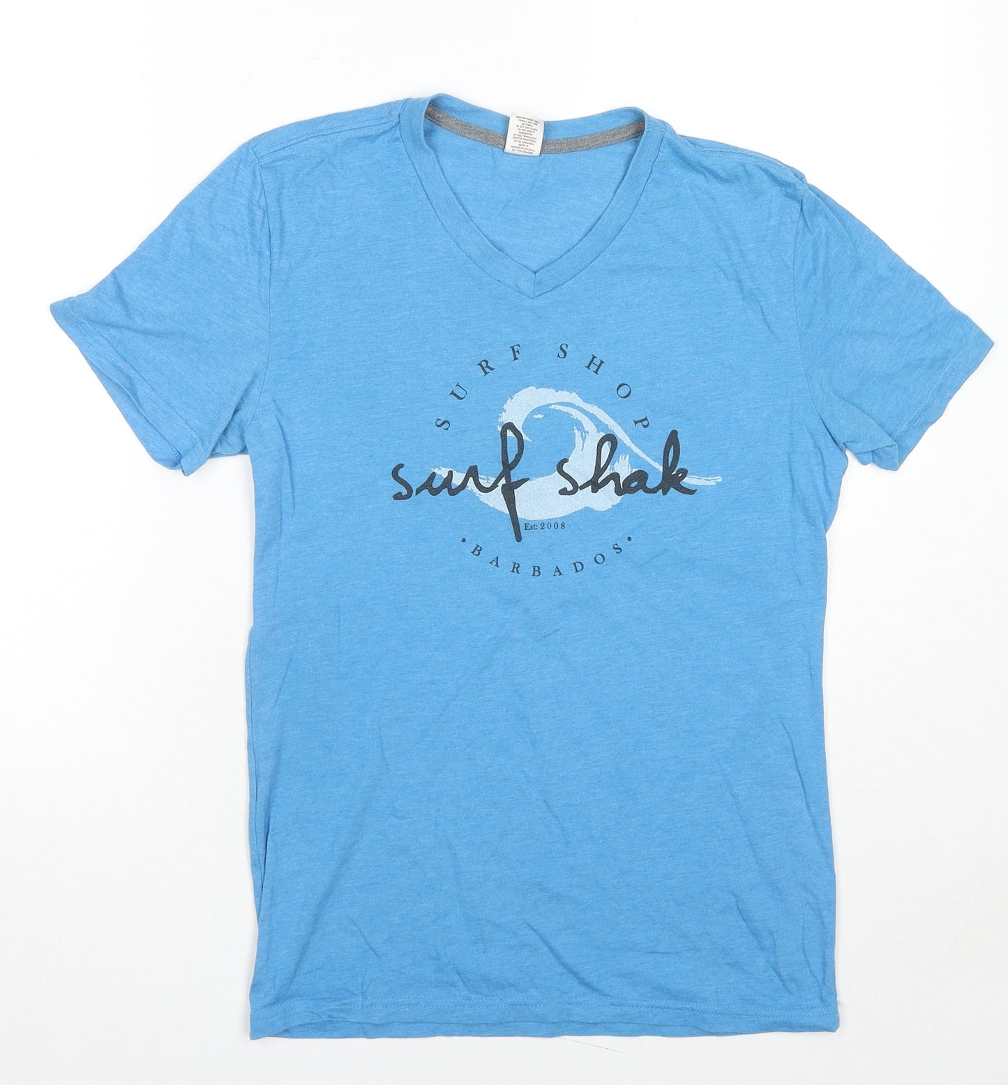 Foxin Womens Blue Cotton Basic T-Shirt Size S V-Neck - Surf Shak