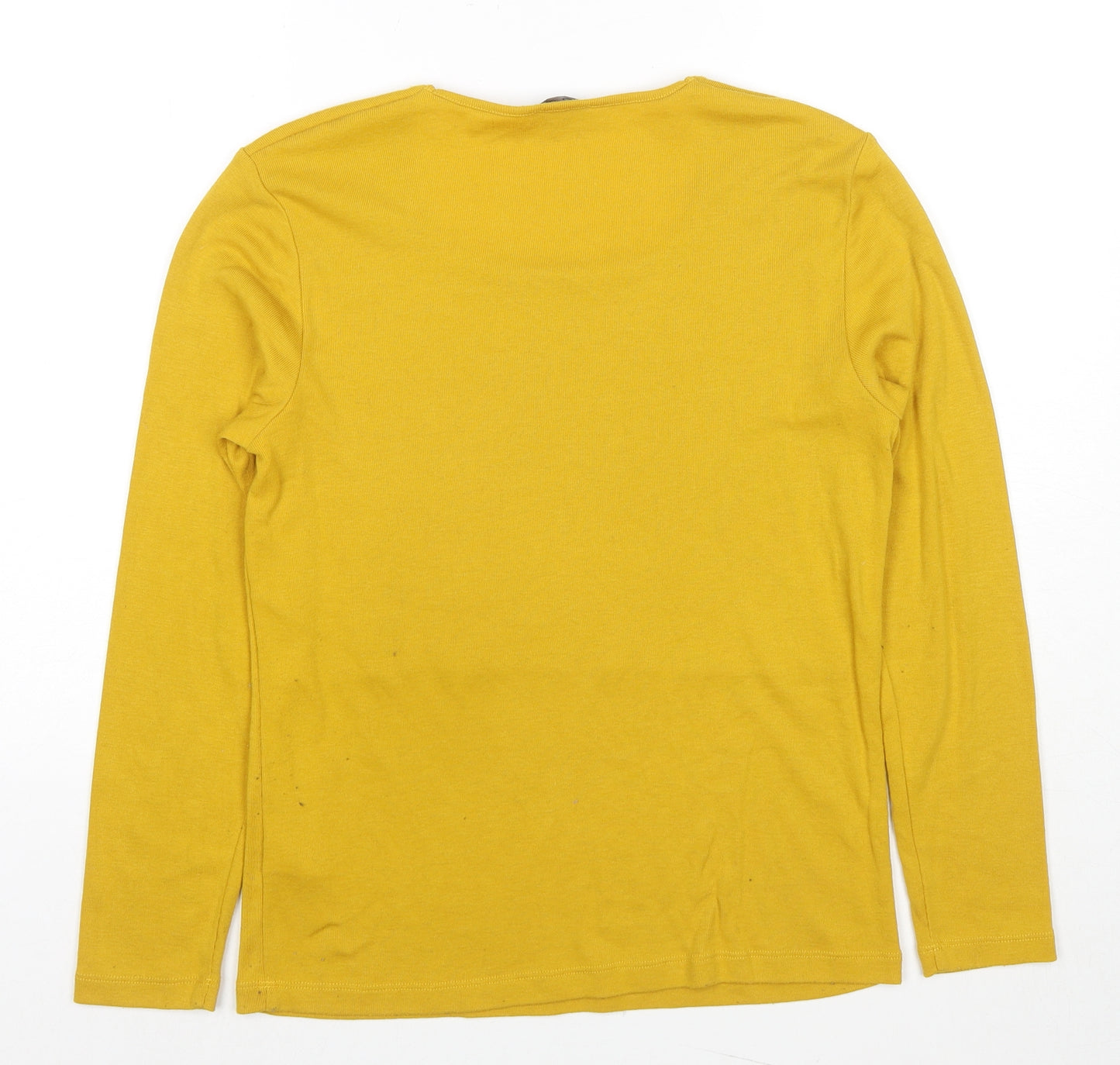 Emreco Womens Yellow Square Neck Polyester Pullover Jumper Size 14