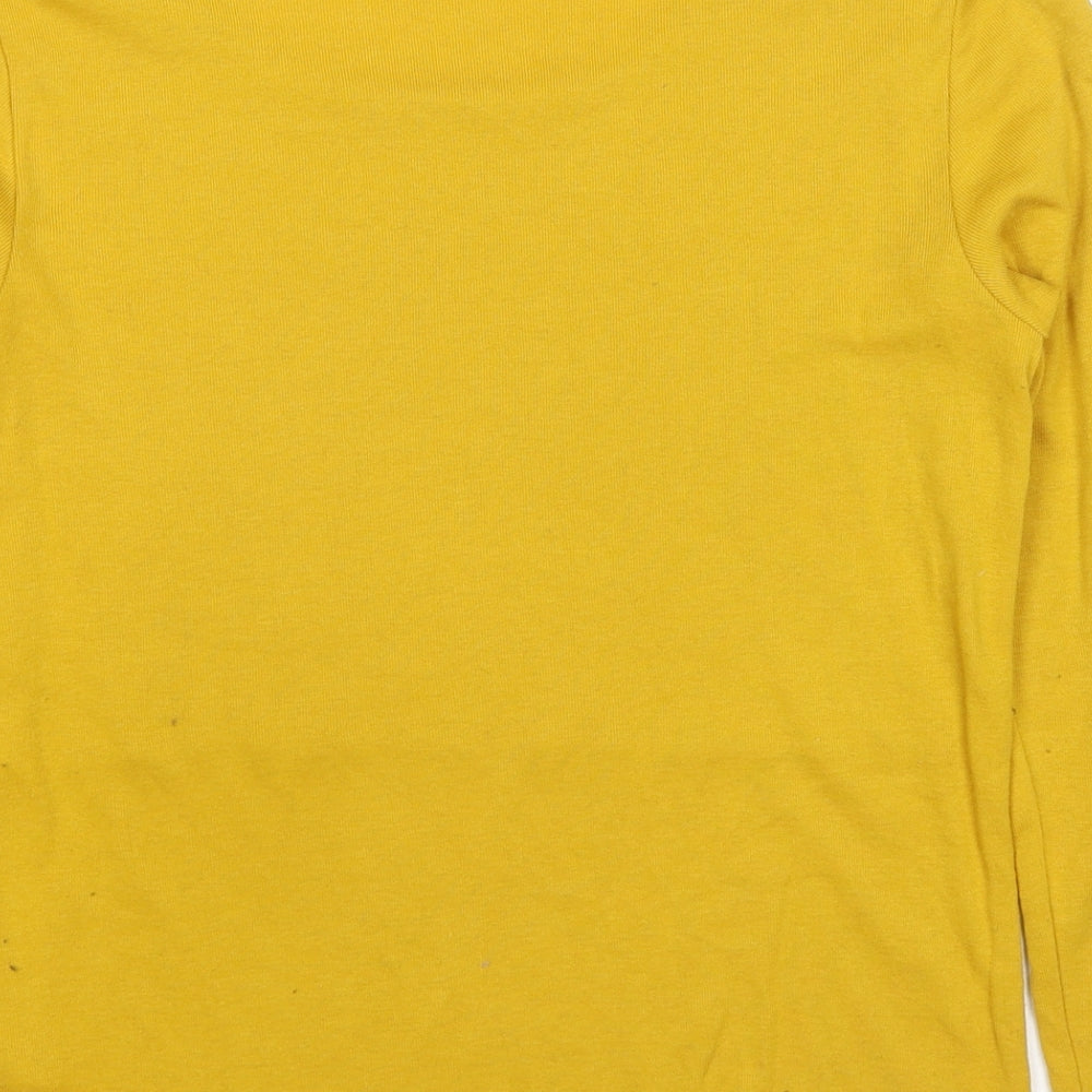 Emreco Womens Yellow Square Neck Polyester Pullover Jumper Size 14