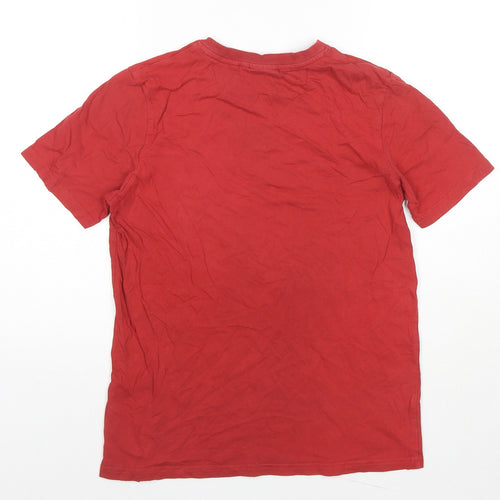 Animal Boys Red Cotton Basic T-Shirt Size 11-12 Years Round Neck Pullover - King Neptune Logo