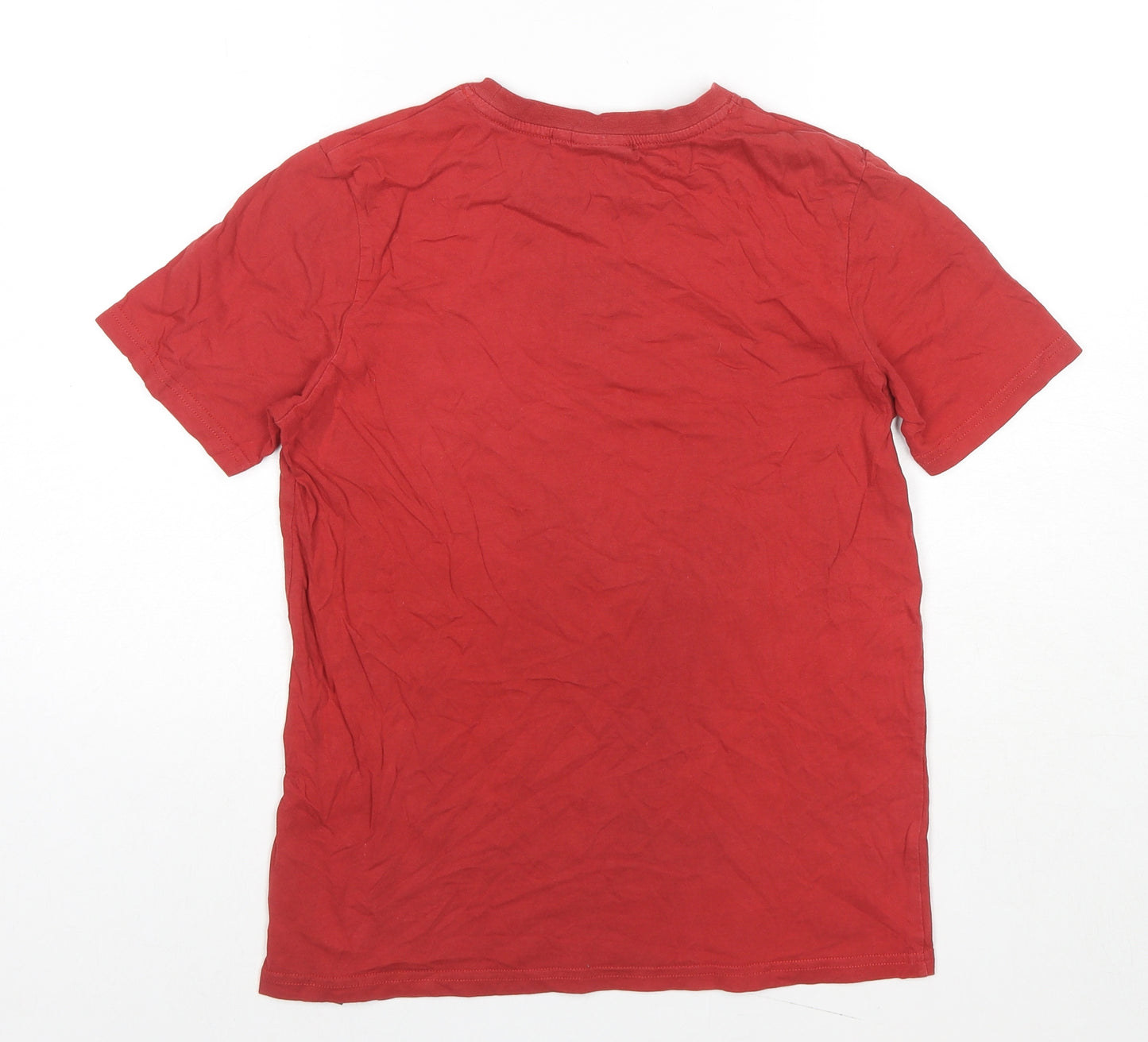 Animal Boys Red Cotton Basic T-Shirt Size 11-12 Years Round Neck Pullover - King Neptune Logo