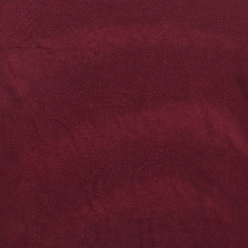 New Look Womens Red Round Neck Acrylic Pullover Jumper Size 14