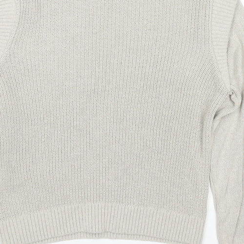 Only Womens Beige Round Neck Cotton Pullover Jumper Size S