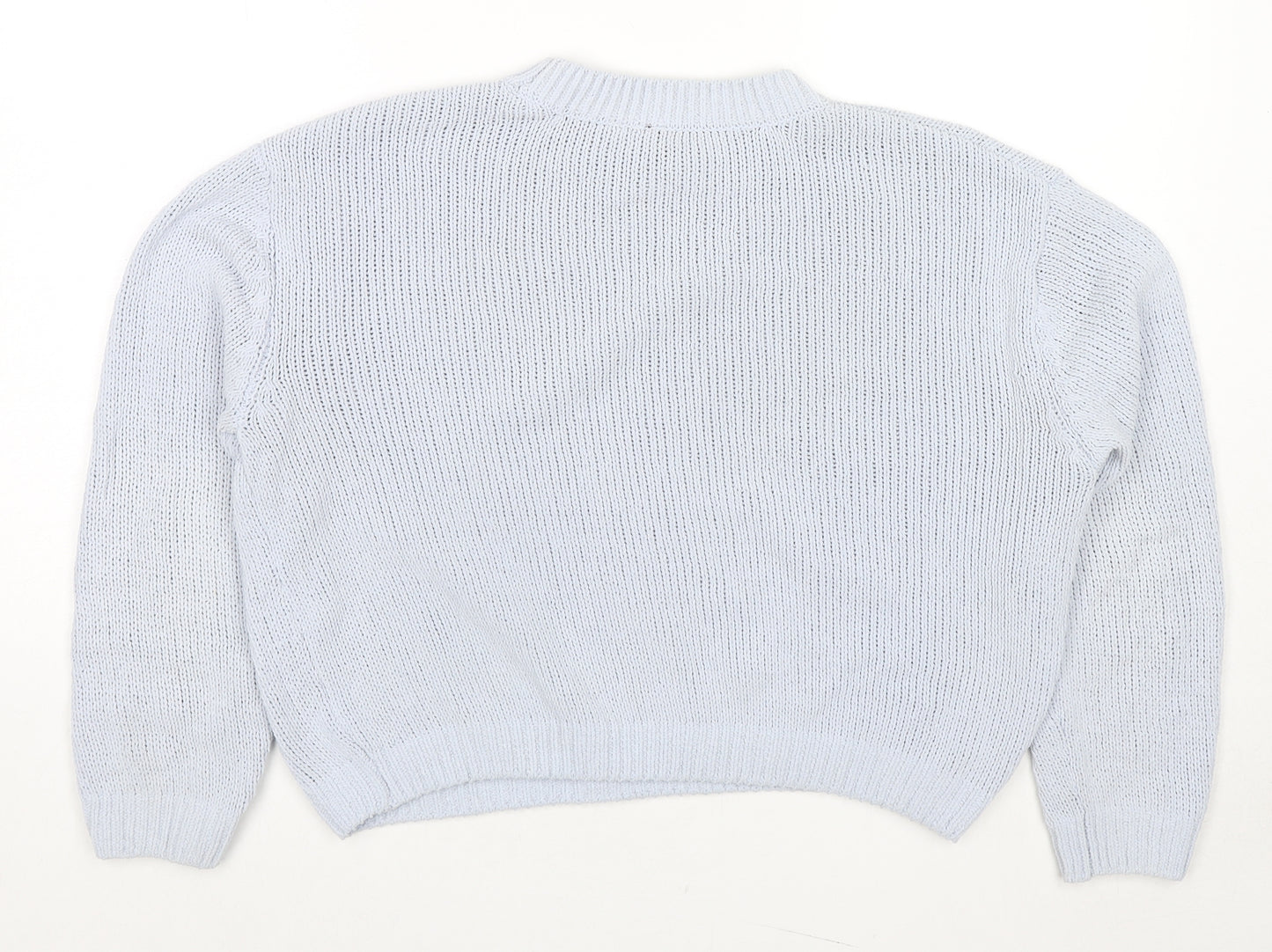 Divided by H&M Womens Blue Round Neck Polyester Pullover Jumper Size M