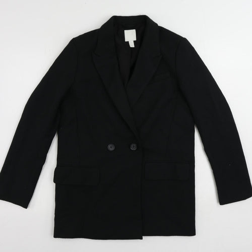 H7m Womens Black Jacket Blazer Size XS Button