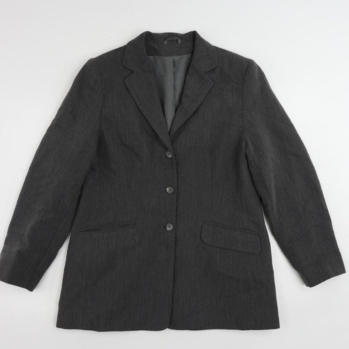 Dorothy Perkins Womens Grey Jacket Blazer Size 16 Button
