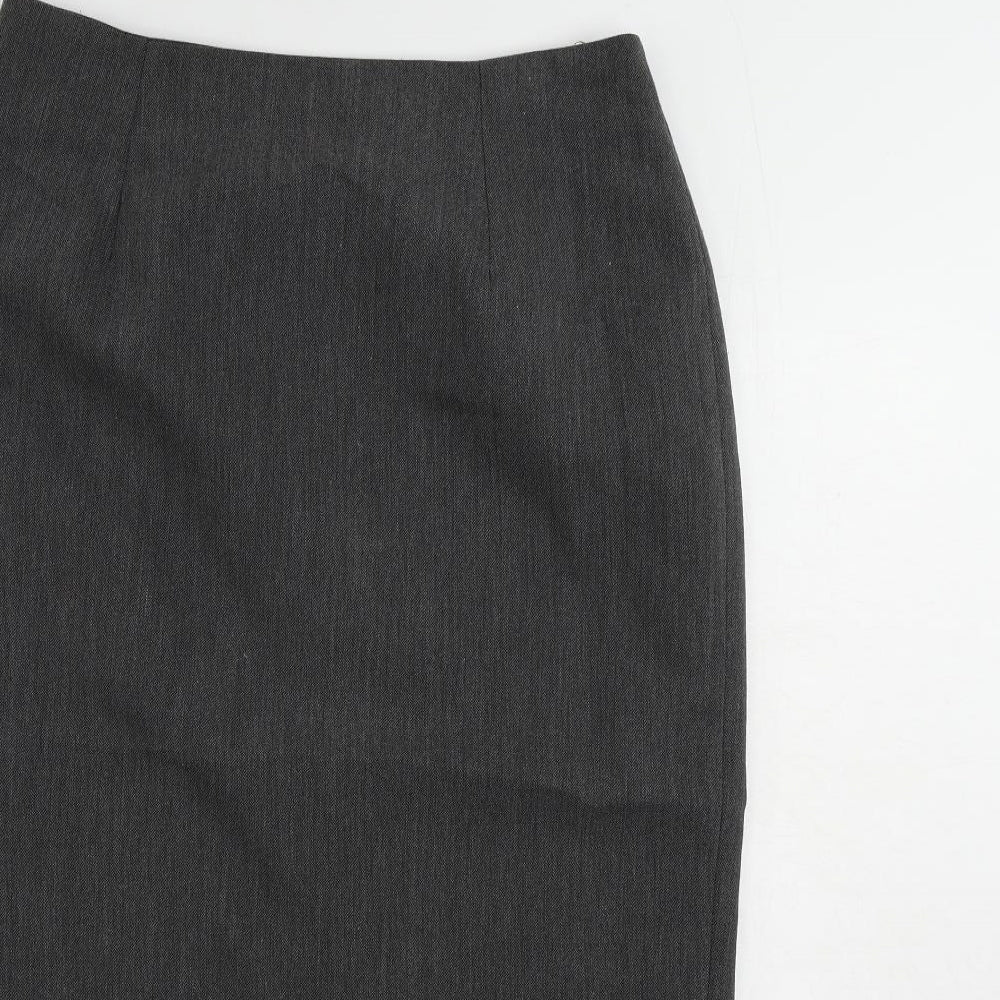 Dorothy Perkins Womens Grey Polyester Straight & Pencil Skirt Size 14 Zip