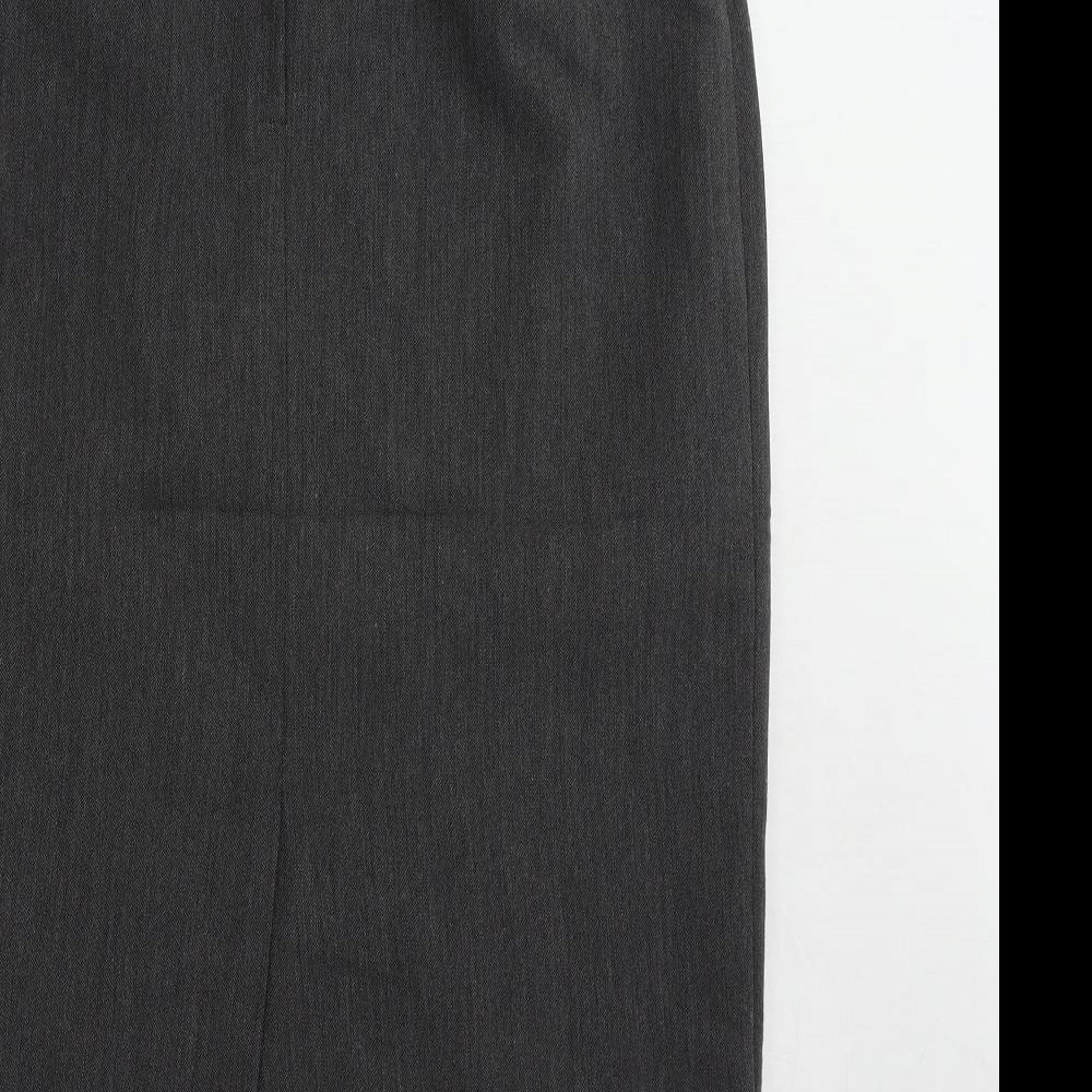 Dorothy Perkins Womens Grey Polyester Straight & Pencil Skirt Size 14 Zip