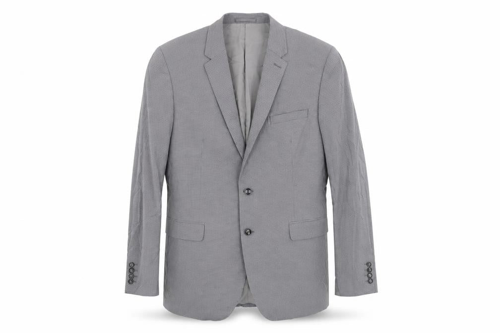 Front view of Autograph men’s grey geometric cotton jacket suit jacket, size 44, regular