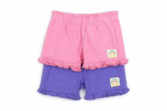 Front view of Marks & Spencer Baby Pink Cotton Shorts Set Outfit/Set, size 0-3, Months