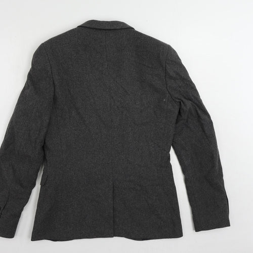 Topman Mens Grey Wool Jacket Blazer Size 36 Regular