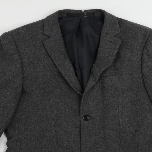 Topman Mens Grey Wool Jacket Blazer Size 36 Regular