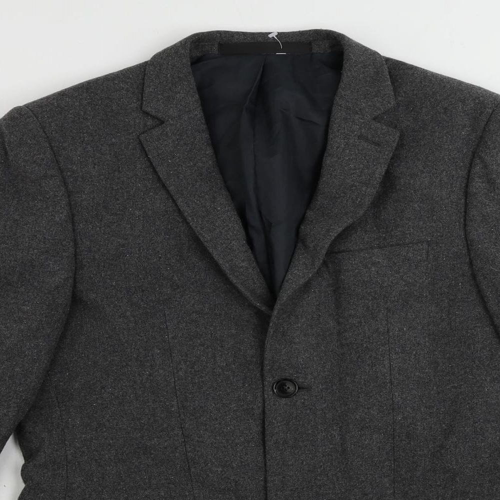 Topman Mens Grey Wool Jacket Blazer Size 36 Regular