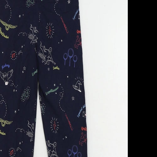Marks and Spencer Girls Blue Geometric Cotton Jogger Trousers Size 9-10 Years Regular - Harry Potter Leggings