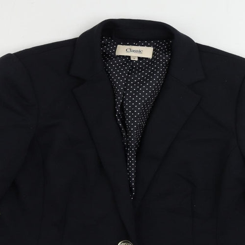 Classic Womens Blue Jacket Blazer Size 8 Button