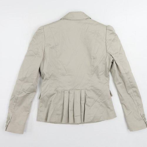 H&M Womens Beige Jacket Blazer Size 8 Button