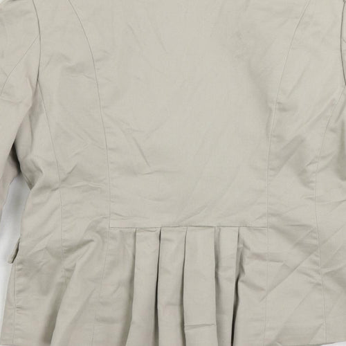 H&M Womens Beige Jacket Blazer Size 8 Button