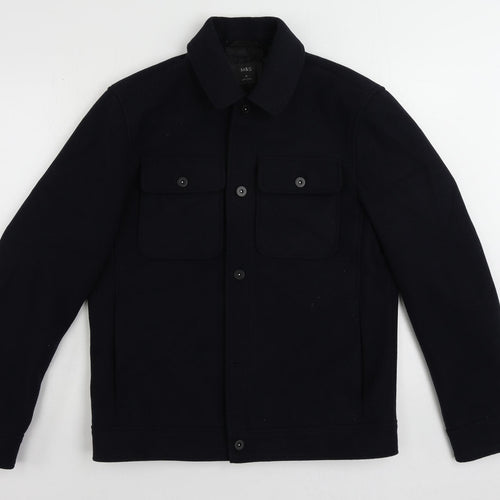 Marks and Spencer Mens Blue Jacket Size M Button