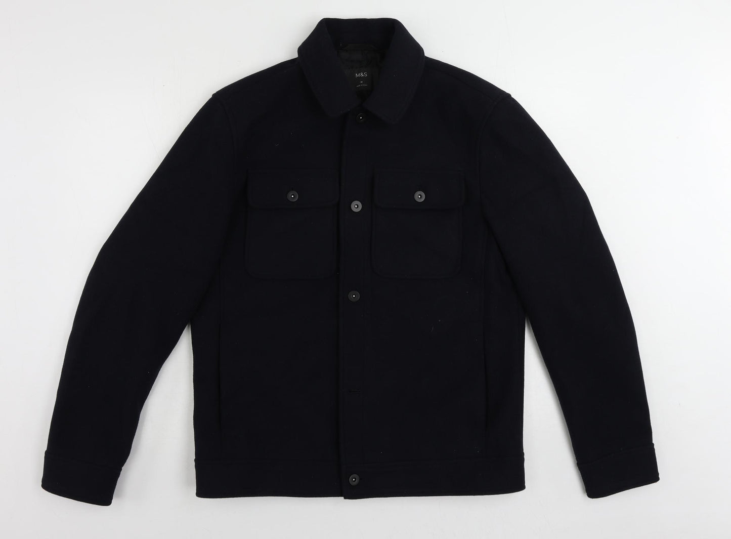 Marks and Spencer Mens Blue Jacket Size M Button