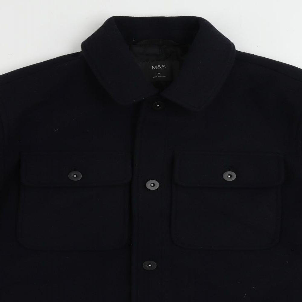 Marks and Spencer Mens Blue Jacket Size M Button