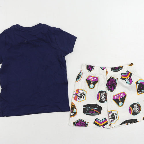 Marks and Spencer Baby Blue Geometric Cotton Set Pyjama Set Size 18-24 Months Pullover - Disney Lightyear