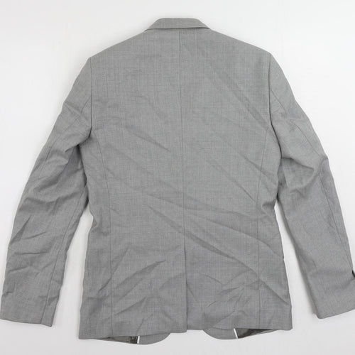 H&M Mens Grey Wool Jacket Suit Jacket Size 38 Regular