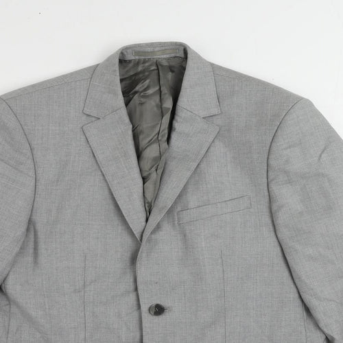 H&M Mens Grey Wool Jacket Suit Jacket Size 38 Regular