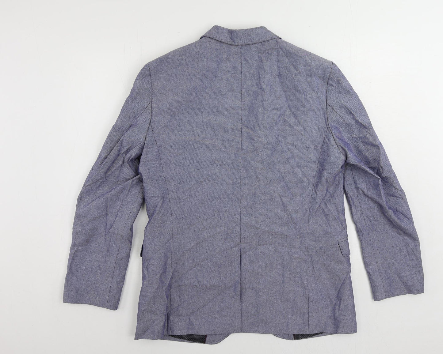 Marks and Spencer Mens Blue Cotton Jacket Suit Jacket Size 42 Regular