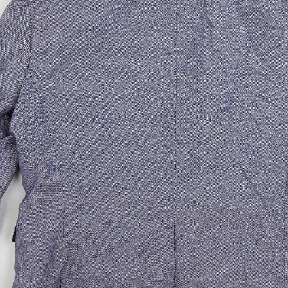 Marks and Spencer Mens Blue Cotton Jacket Suit Jacket Size 42 Regular