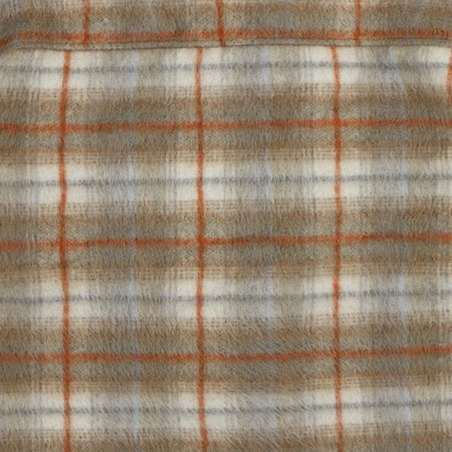 Pull&Bear Womens Brown Plaid Jacket Size S Button - Oversized
