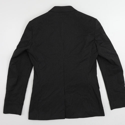 Topman Mens Black Striped Polyester Jacket Suit Jacket Size 38 Regular