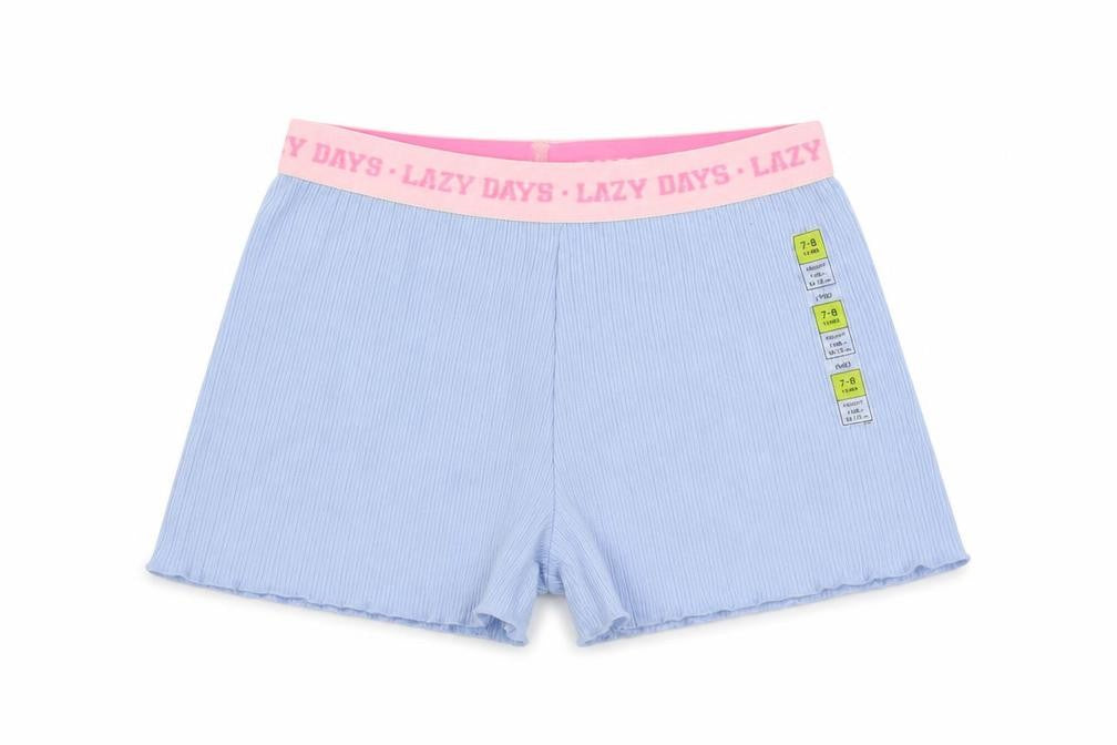 Marks and Spencer Girls Blue Solid Cotton Cami Sleep Shorts Size 7-8 Years - Lazy Days
