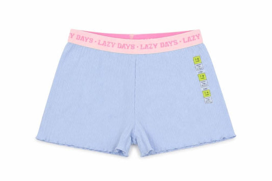 Marks and Spencer Girls Blue Solid Cotton Cami Sleep Shorts Size 7-8 Years - Lazy Days