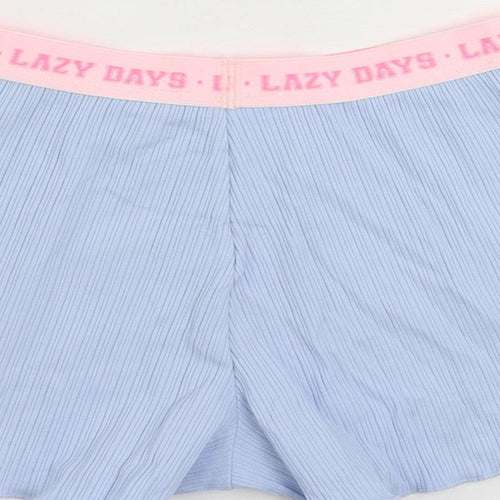 Marks and Spencer Girls Blue Solid Cotton Cami Sleep Shorts Size 7-8 Years - Lazy Days