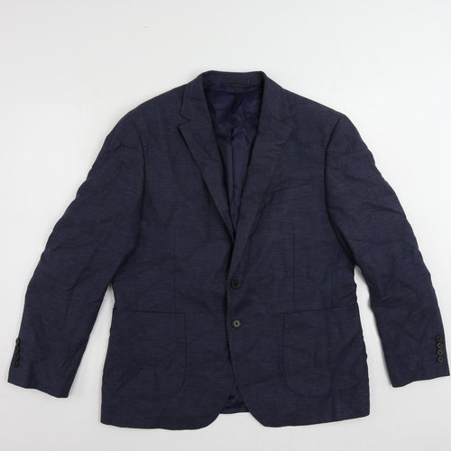 Marks and Spencer Mens Blue Polyester Jacket Suit Jacket Size 42 Regular