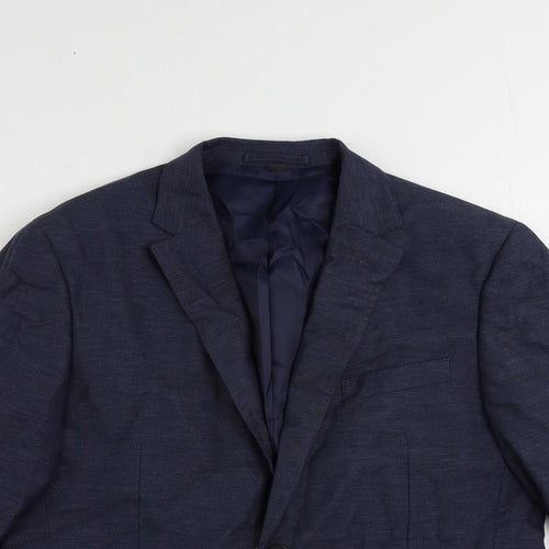 Marks and Spencer Mens Blue Polyester Jacket Suit Jacket Size 42 Regular