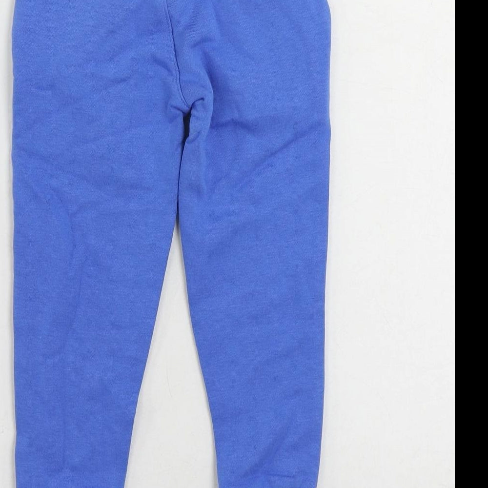 Marks and Spencer Boys Blue Cotton Jogger Trousers Size 2-3 Years Regular Drawstring - Pockets