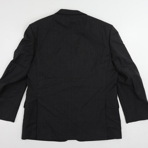 Marks and Spencer Mens Grey Striped Wool Jacket Suit Jacket Size 42 Regular
