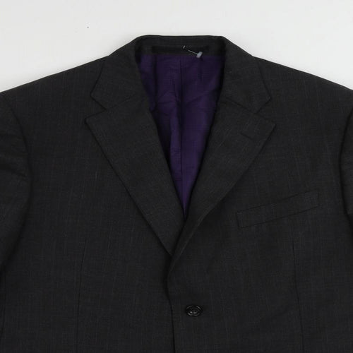 Marks and Spencer Mens Grey Striped Wool Jacket Suit Jacket Size 42 Regular