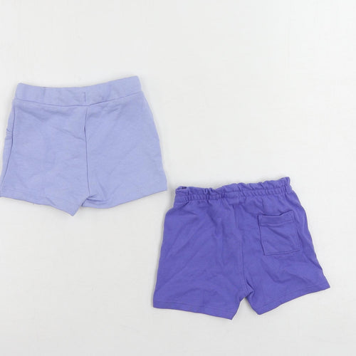 Marks and Spencer Baby Blue Cotton Shorts Set Outfit/Set Size 3-6 Months Drawstring