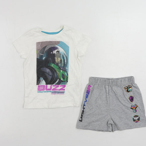 Marks and Spencer Baby Grey Solid Cotton Set Pyjama Set Size 18-24 Months Pullover - Disney Lightyear