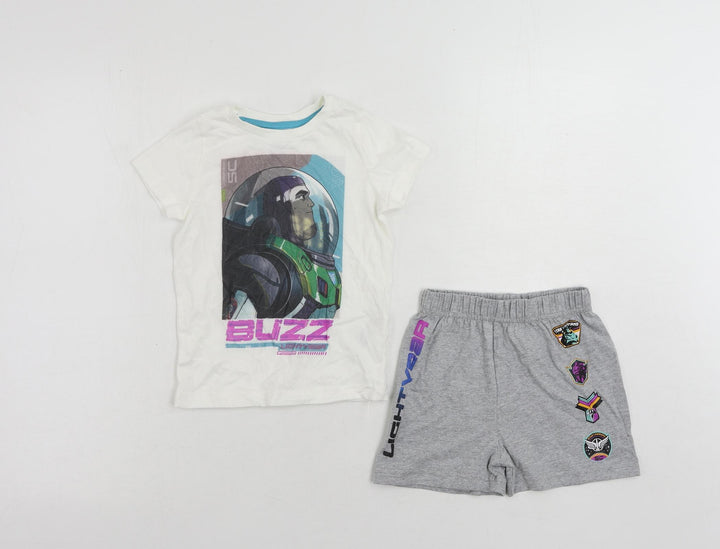 Marks and Spencer Baby Grey Solid Cotton Set Pyjama Set Size 18-24 Months Pullover - Disney Lightyear