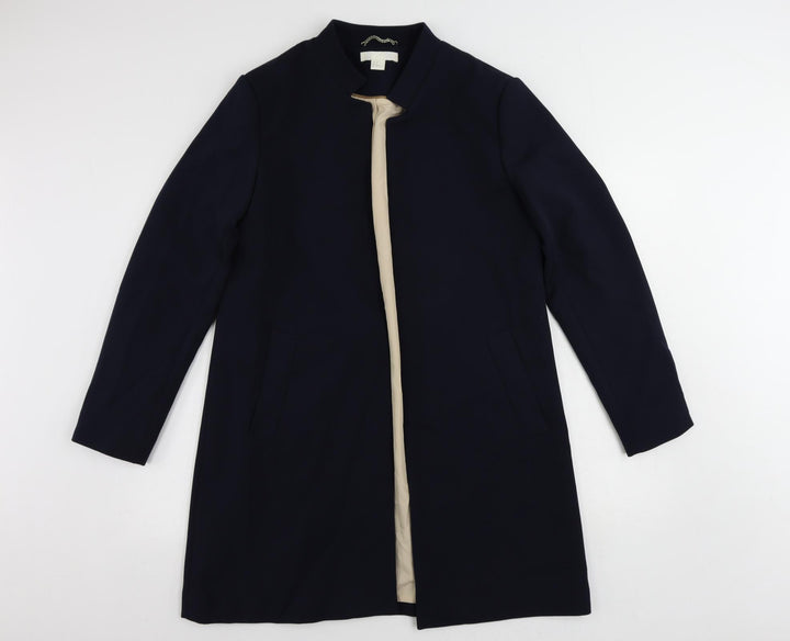 H&M Womens Blue Overcoat Coat Size 14 - Open