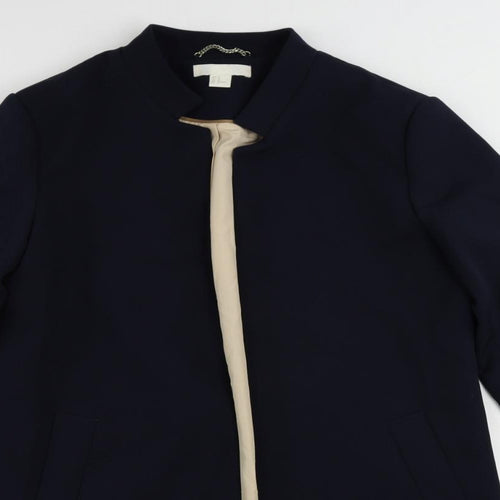 H&M Womens Blue Overcoat Coat Size 14 - Open